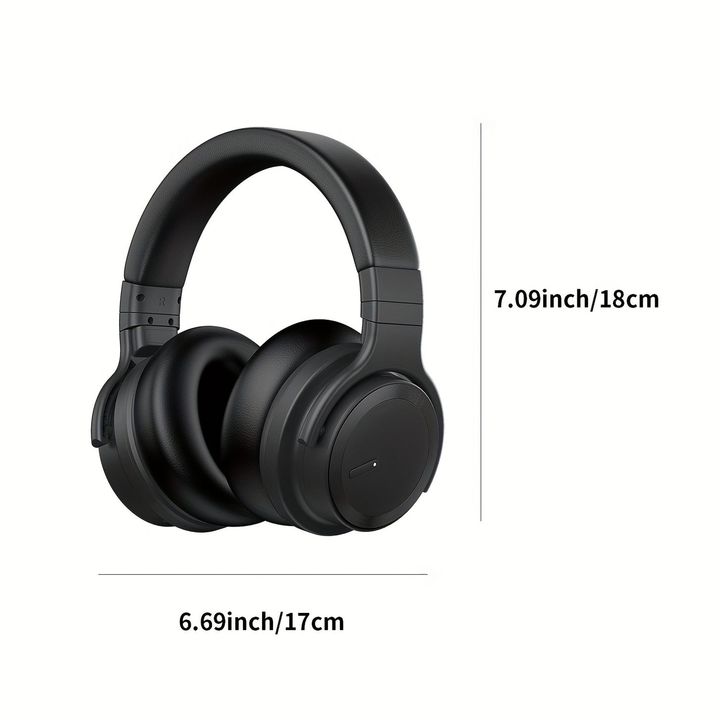 Wireless Noise Cancelling Headphones with Immersive Sound, 30 Hours Playtime, Comfort Fit, Built-in Mic, Wireless 5.2, Black, Grey Red, Green