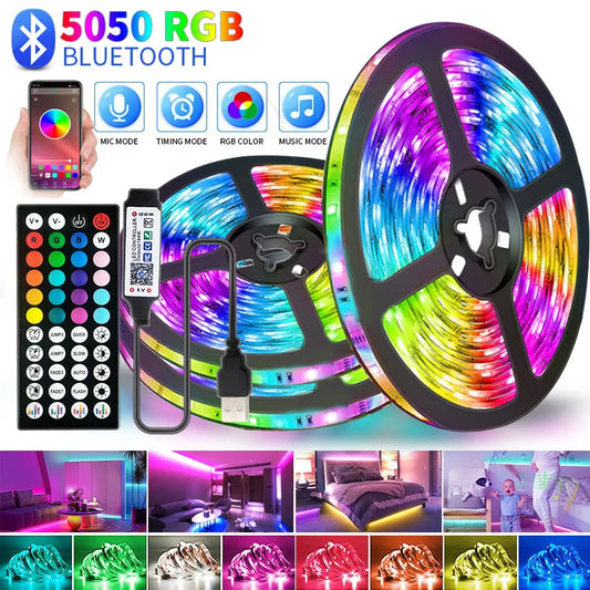 USB RGB LED Strip Light – 5V Smart Bluetooth Backlight for TV & Room Decor (5M/10M)