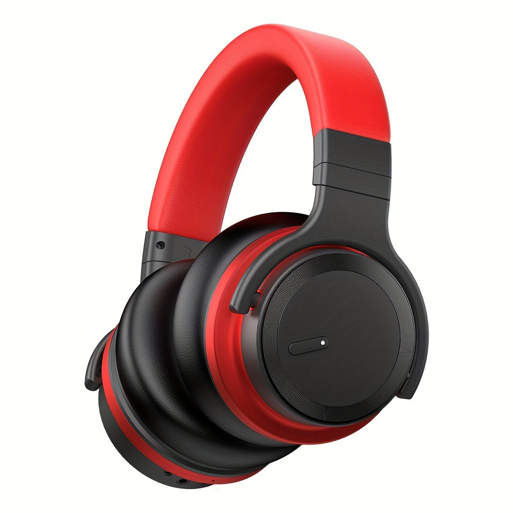 Wireless Noise Cancelling Headphones with Immersive Sound, 30 Hours Playtime, Comfort Fit, Built-in Mic, Wireless 5.2, Black, Grey Red, Green